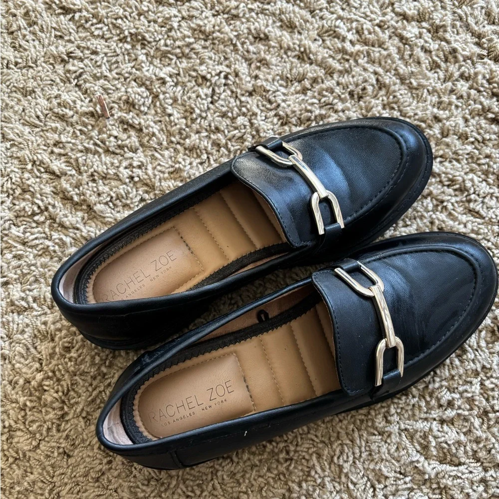 Black Loafers with Gold Buckle - Picture 3 of 3